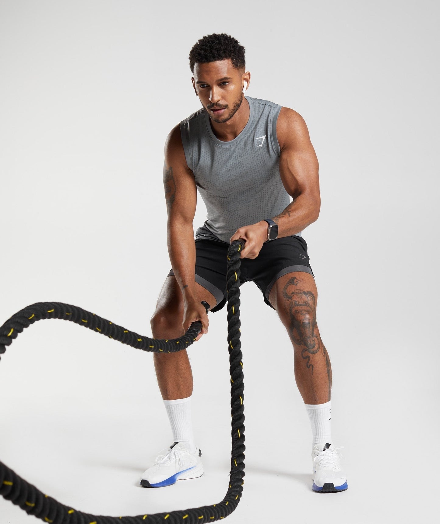 Gymshark Sport Seamless Tank - Drift Grey/Evening Blue