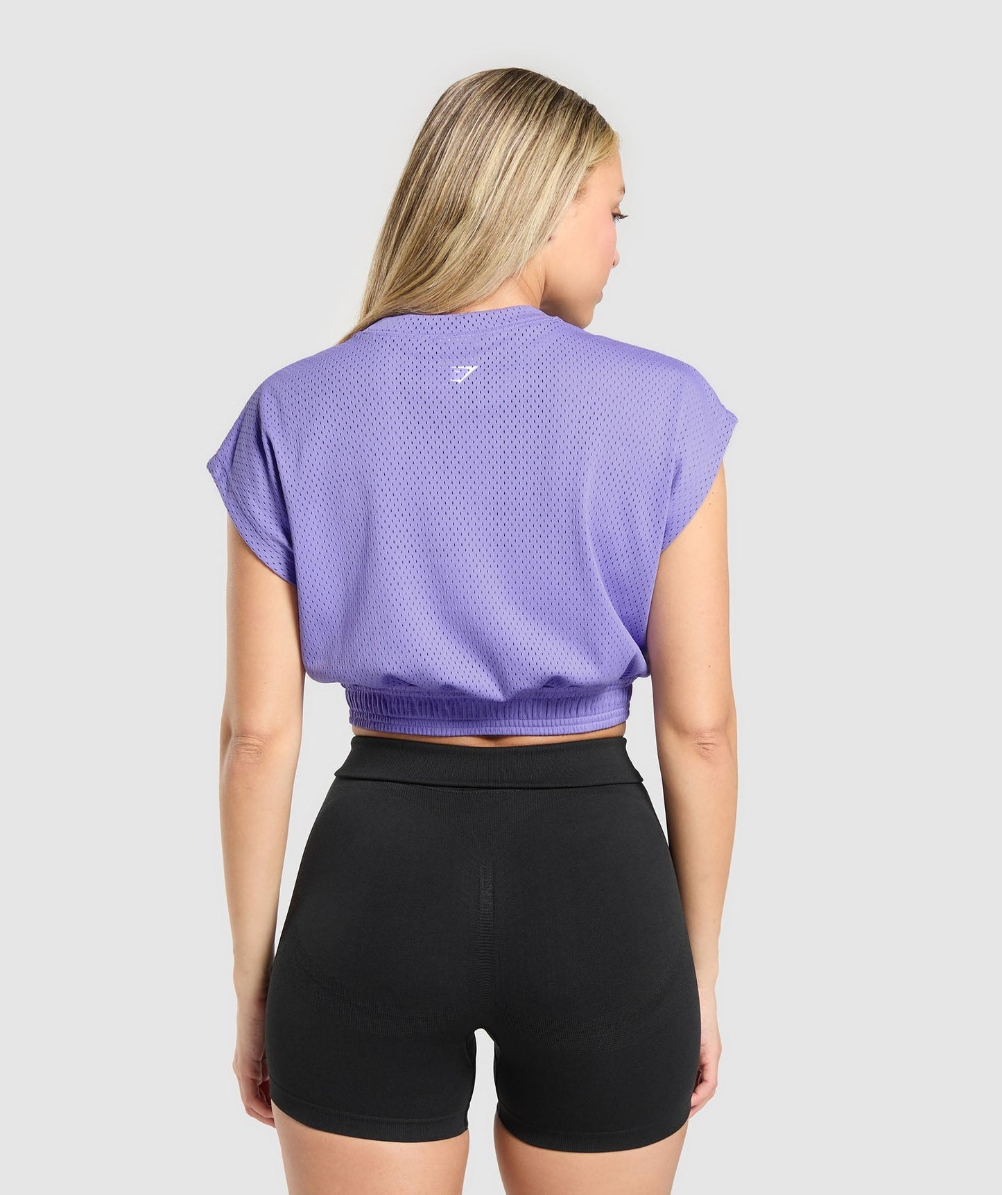 Gymshark Mesh Graphic Crop Top - Record Purple