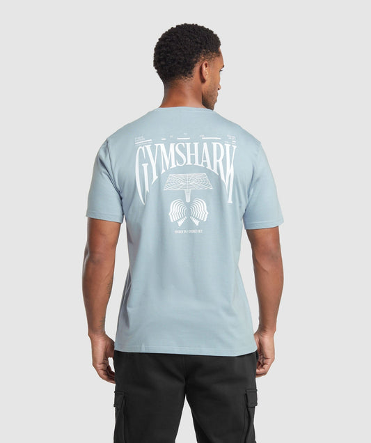 Gymshark Hybrid Wellness T-Shirt - Salt Blue