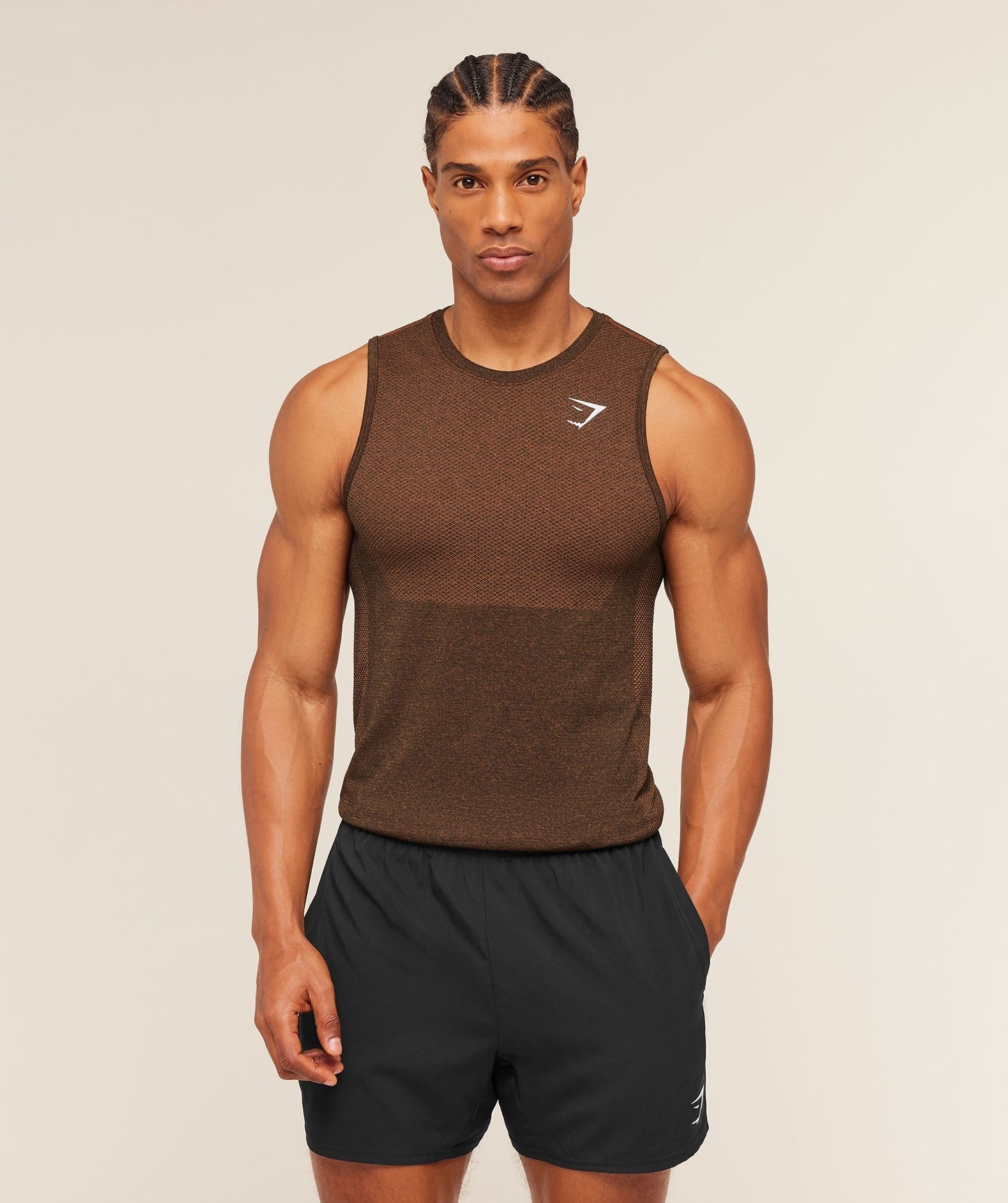 Gymshark Vital Tank - Black/Spiced Brown