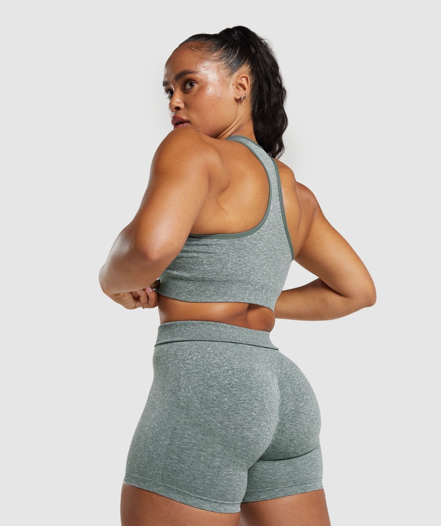 Gymshark Lift Seamless Shorts - Slate Teal/White Marl
