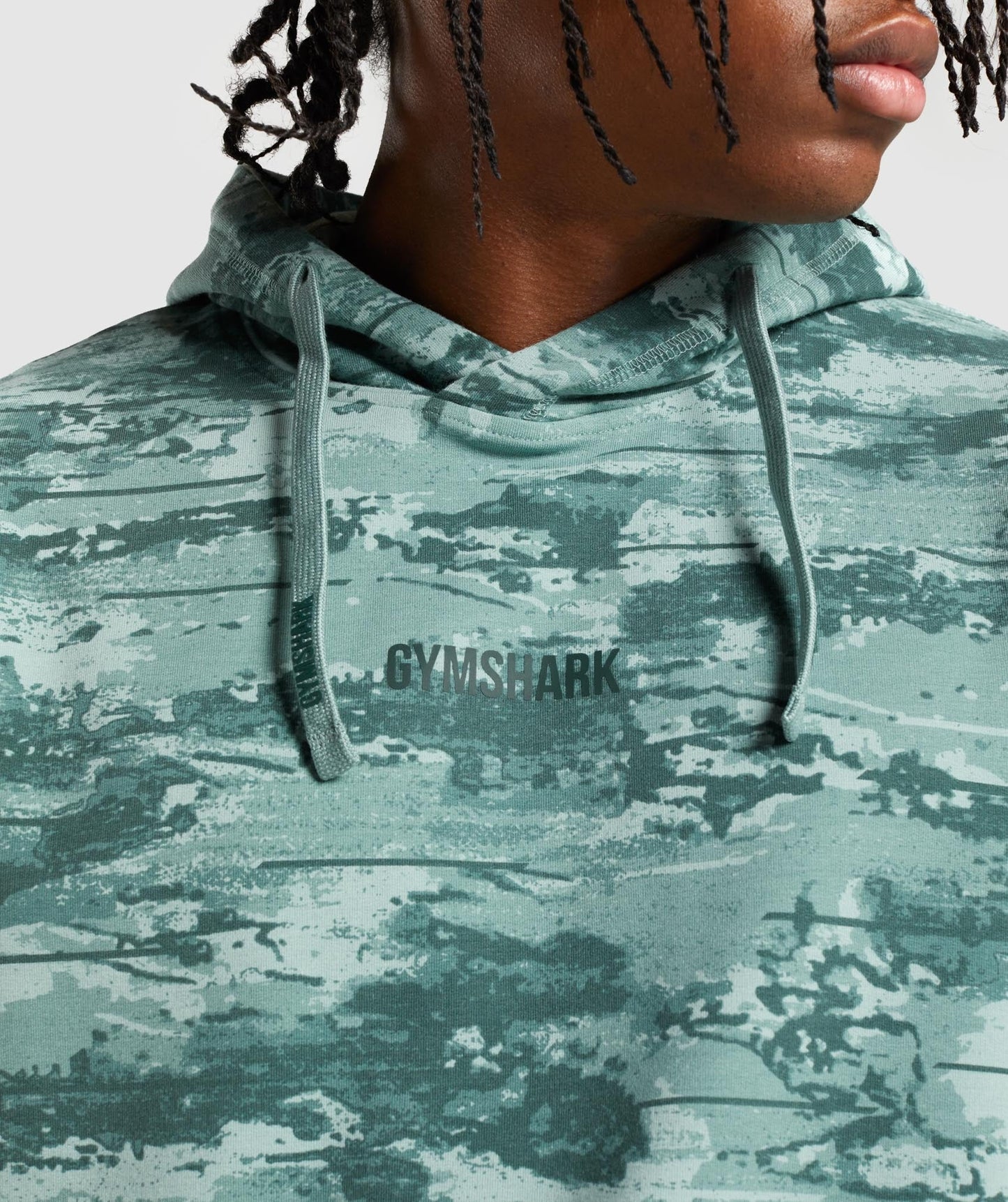 Gymshark Chalk Hoodie - Light Green Print