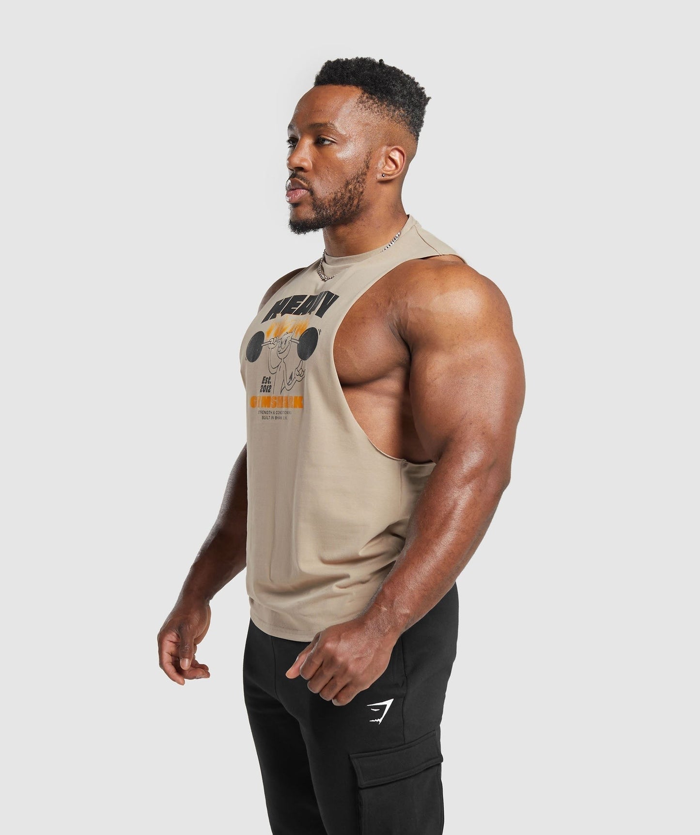 Gymshark Heavy Metal Drop Arm Tank - Brown
