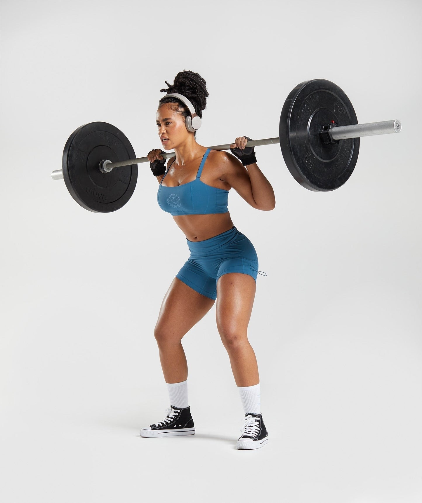 Gymshark Legacy Ruched Tight Shorts - Lakeside Blue