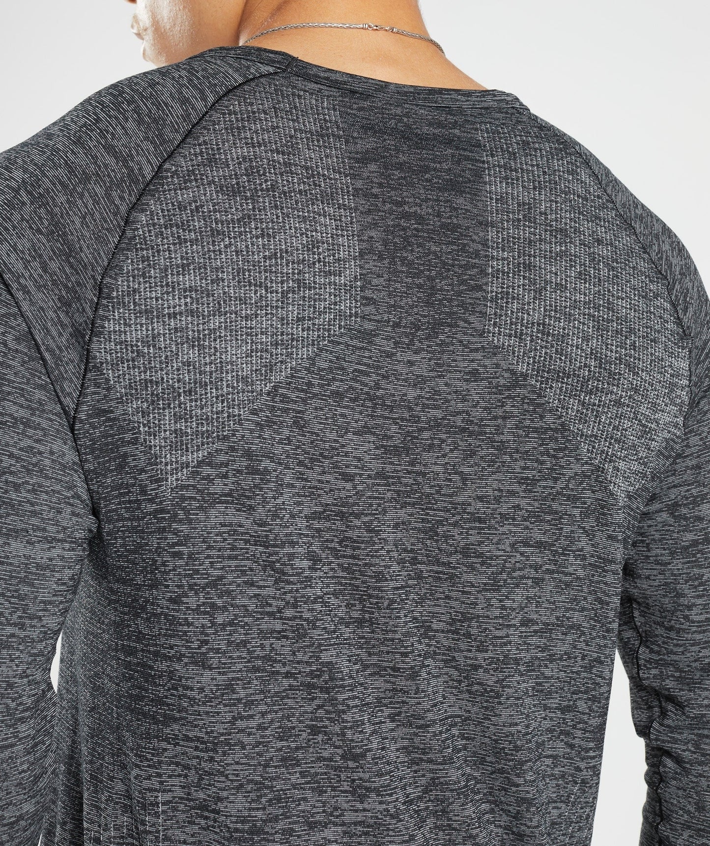 Gymshark Retake Seamless Long Sleeve T-Shirt - Black/White Marl