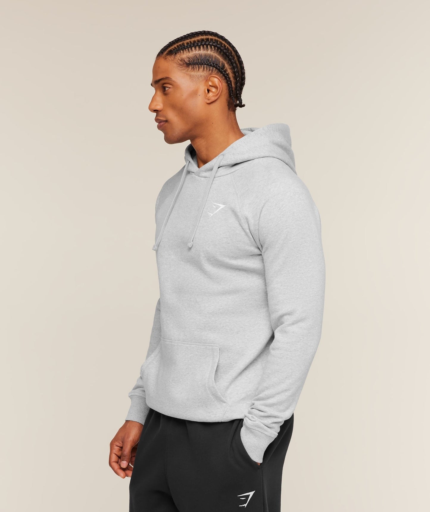 Gymshark Crest Hoodie - Light Grey Marl