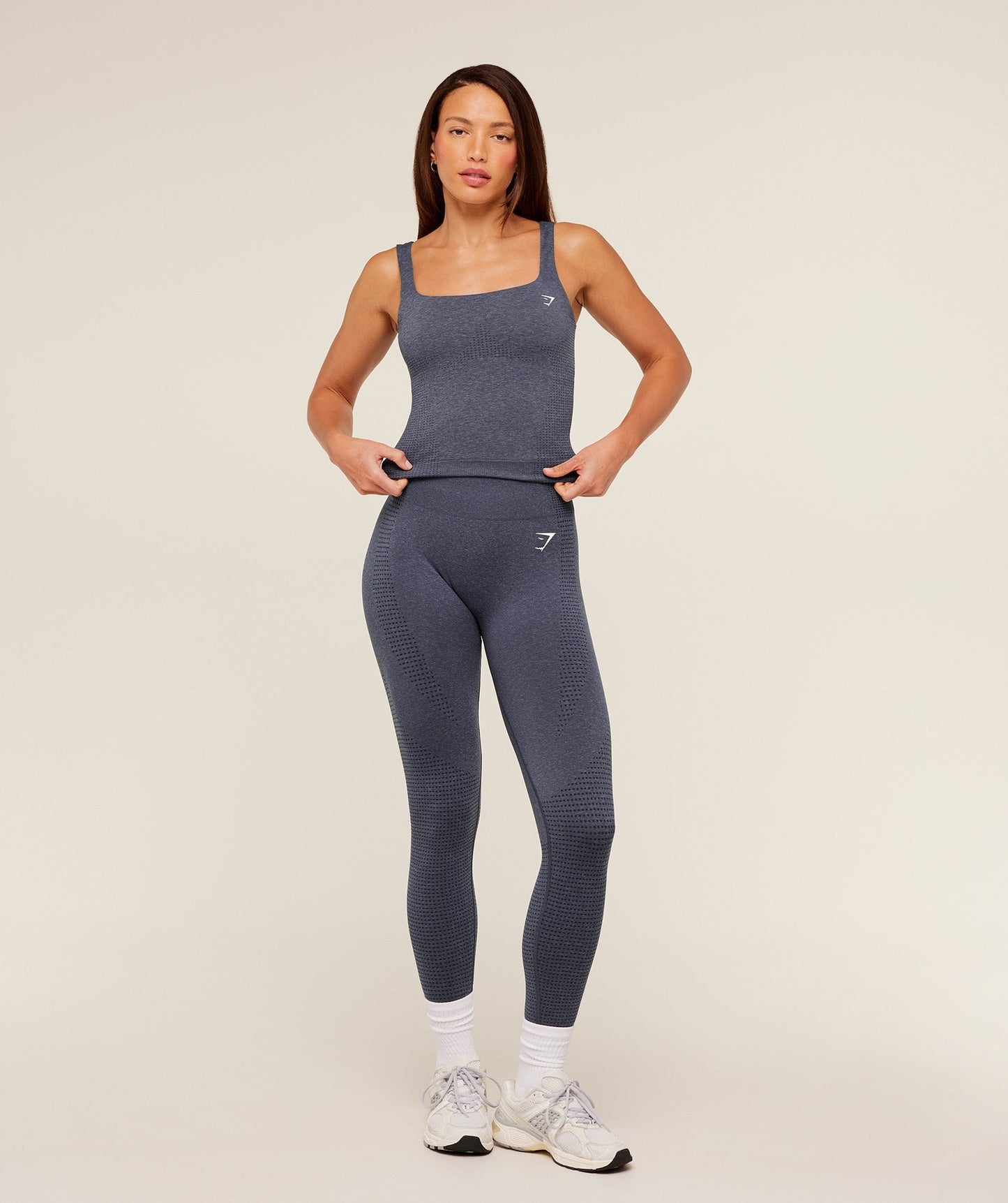 Gymshark Vital Tank With Shelf - Stealth Blue/Marl