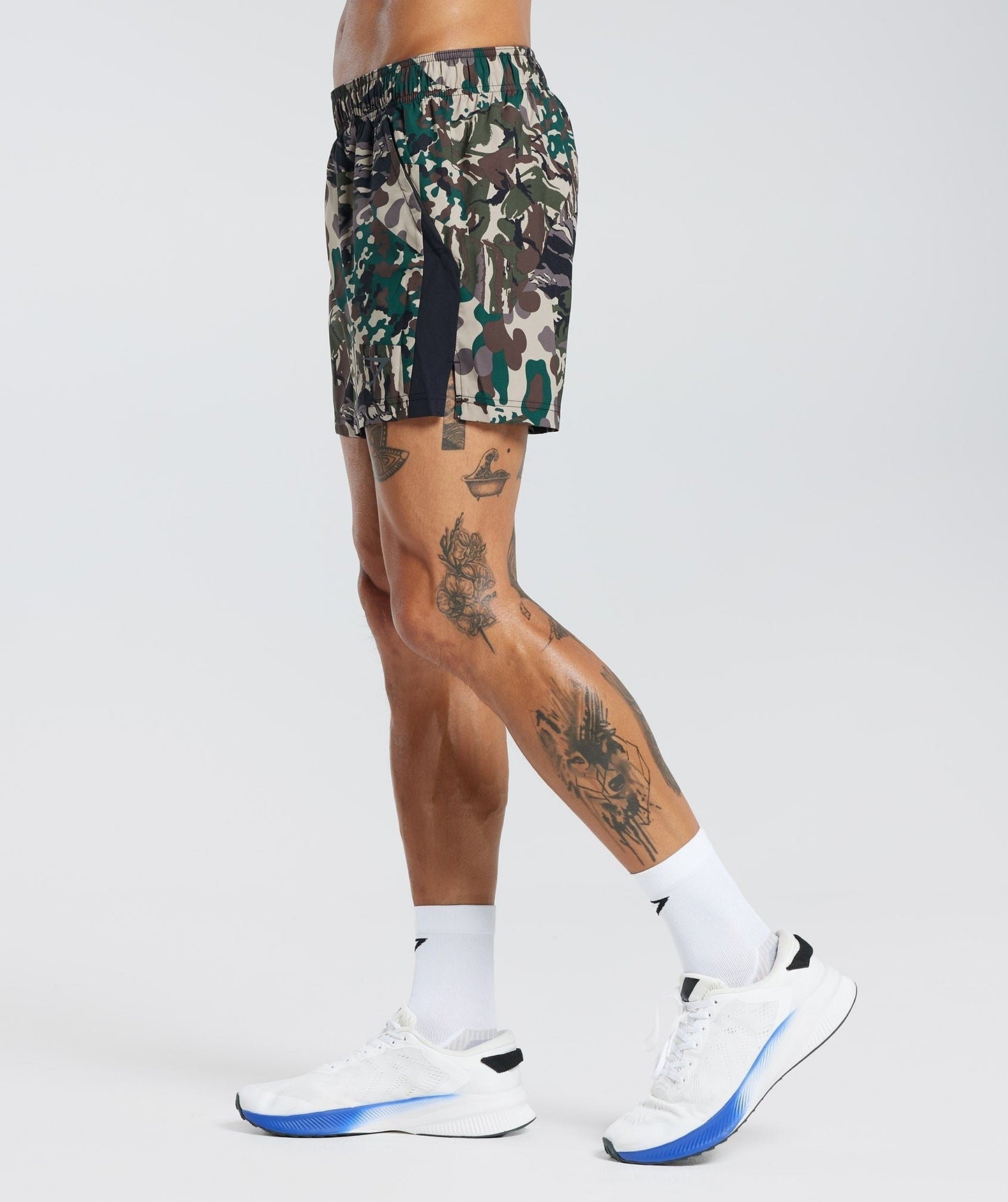 Gymshark Sport 5" Shorts - Cement Brown/Black Print