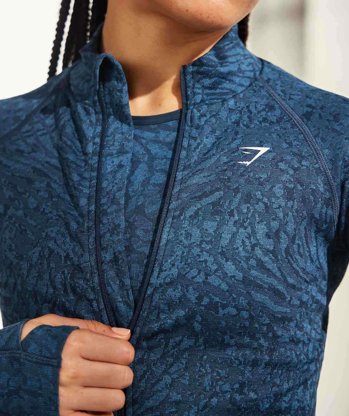 Gymshark Adapt Animal Zip Through - Wild | Navy