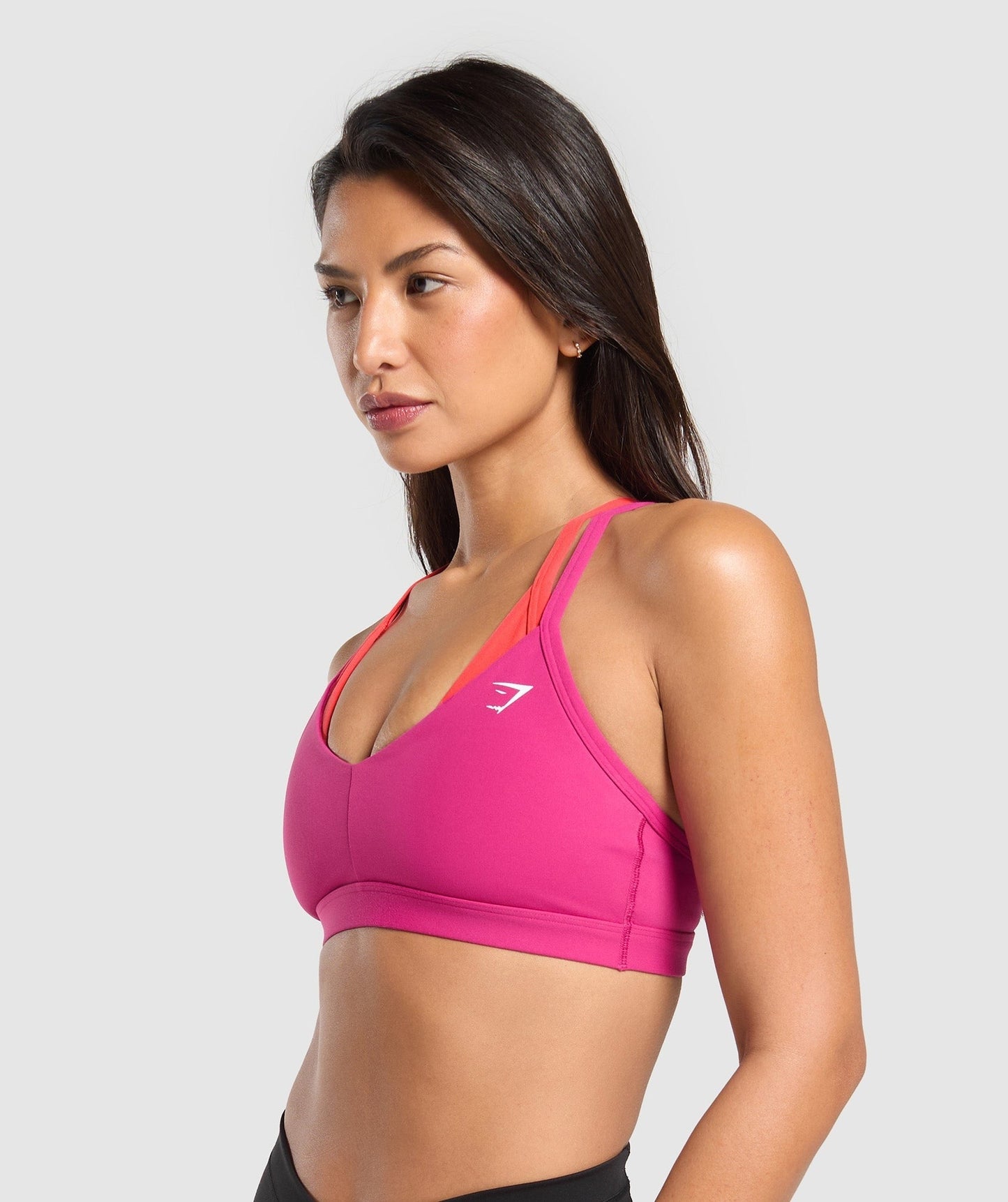 Gymshark Double Up Sports Bra - Winning Pink/Coral Red