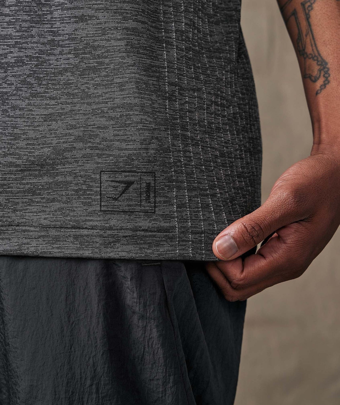 Gymshark Retake Seamless T-Shirt - Onyx Grey/White Marl