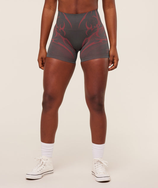 Gymshark Storm Seamless Shorts - GS Dark Grey/GS Zesty Red
