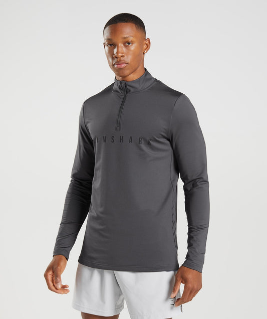 Gymshark Sport Stripe 1/4 Zip - Onyx Grey
