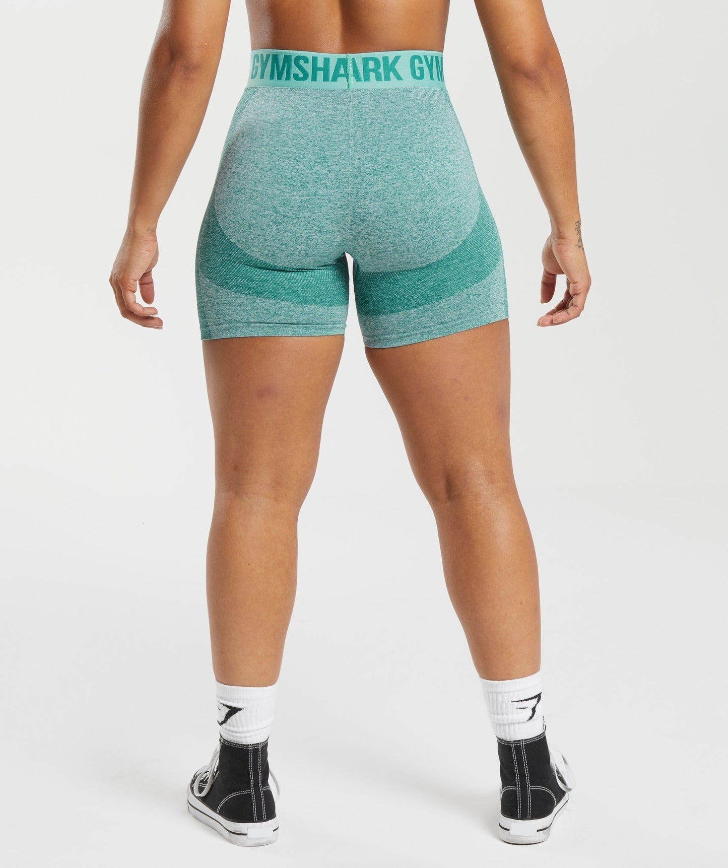 Gymshark Flex Shorts - Jewel Green/White Marl/Cornflower Blue