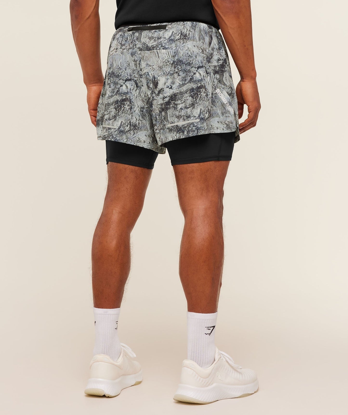 Gymshark Running 4" 2in1 Shorts - Dark Grey / Black