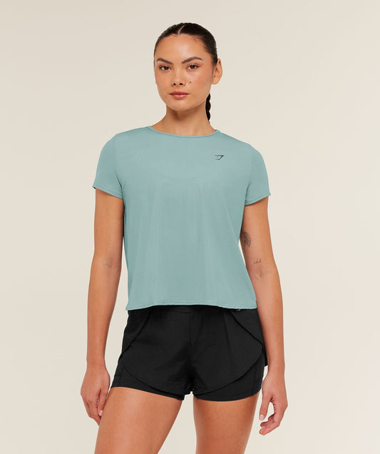 Gymshark Running Short Sleeve T-Shirt - GS Storm Blue