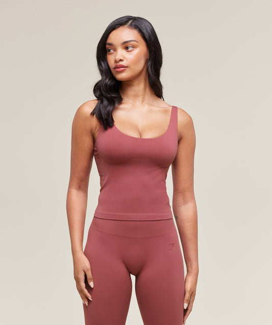 Gymshark Soft Sculpt Tank With Shelf - Washed Berry Pink