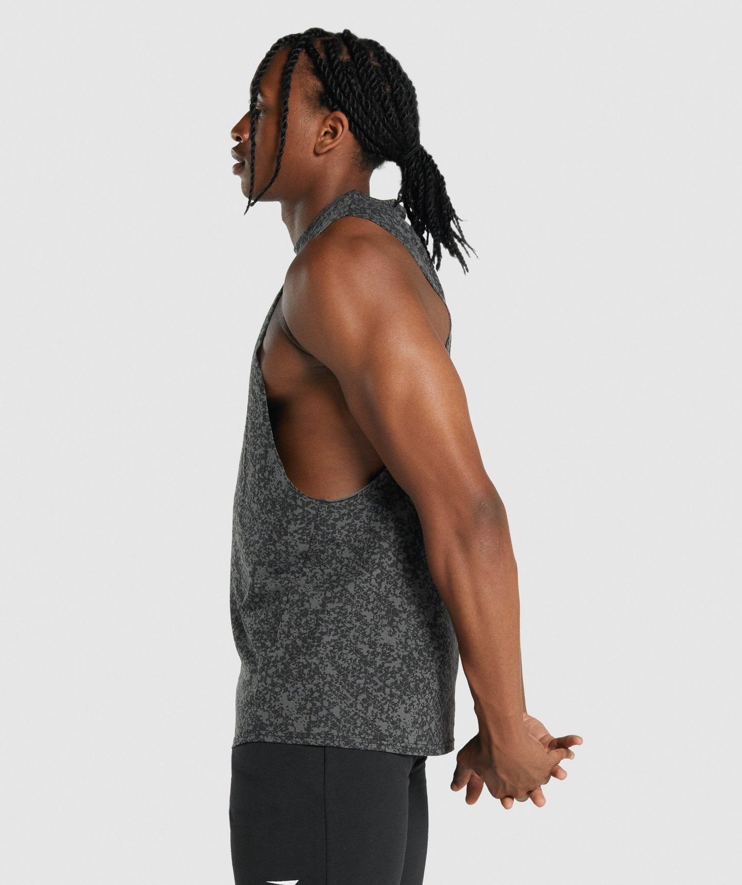 Gymshark Critical 2.0 Drop Arm Tank - Charcoal Print