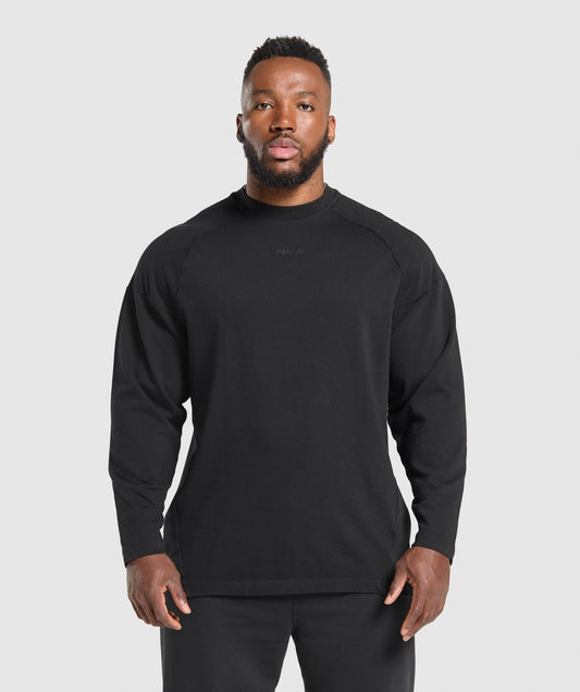 Gymshark Heavyweight Long Sleeve T-Shirt - Black