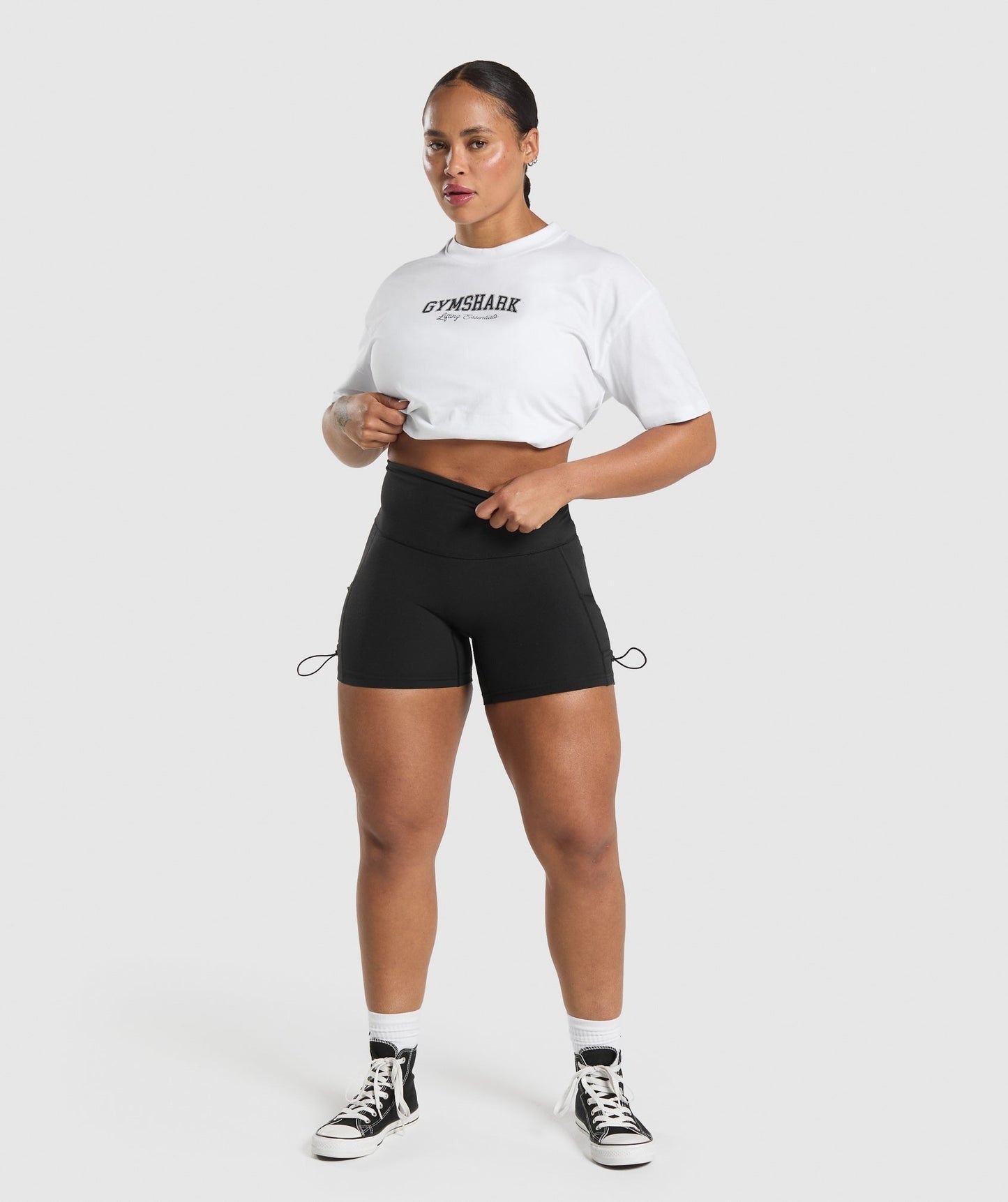 Gymshark Lifting Essentials Graphic Oversized T-Shirt - White