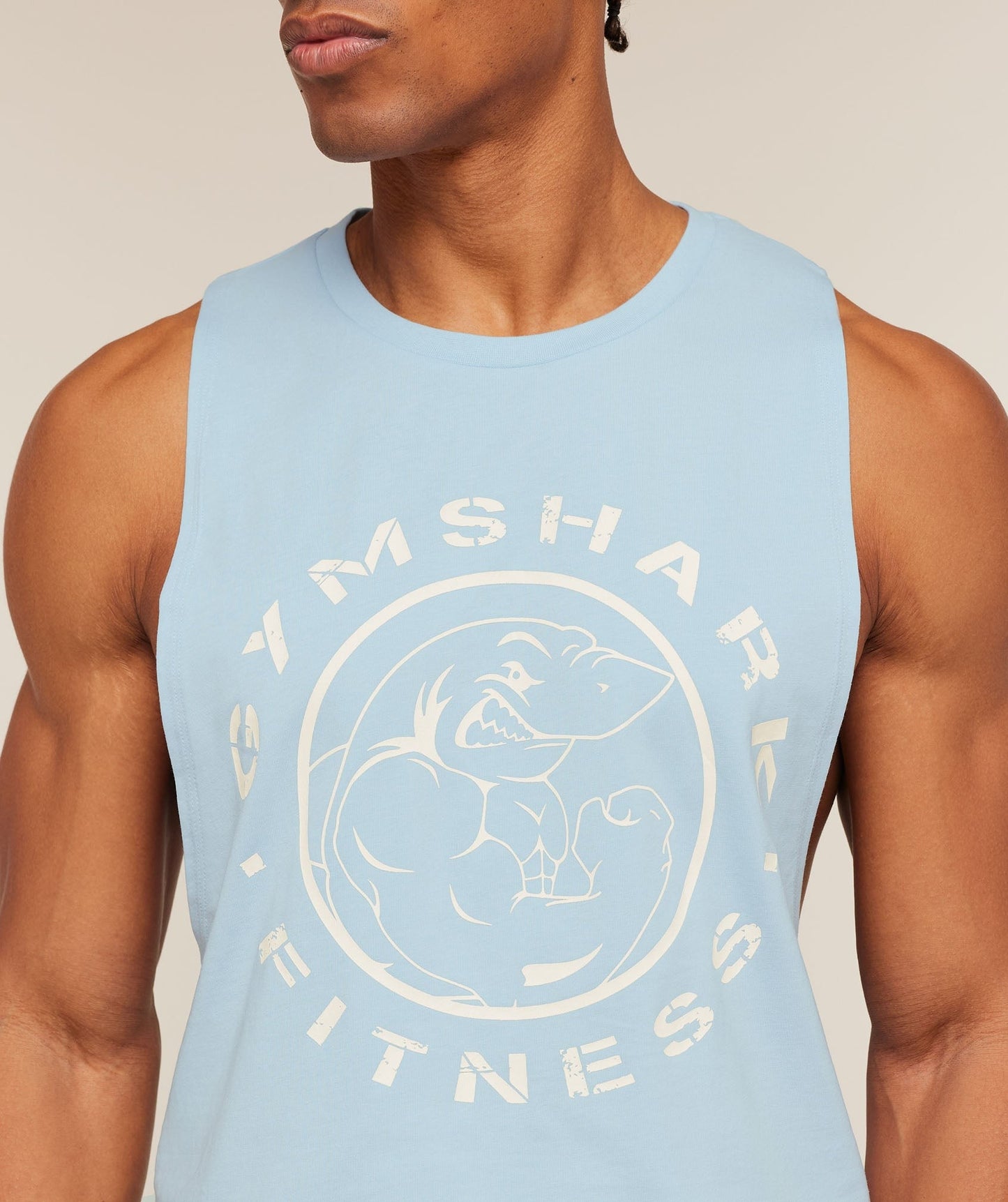 Gymshark Legacy Drop Arm Tank - Chilled Blue