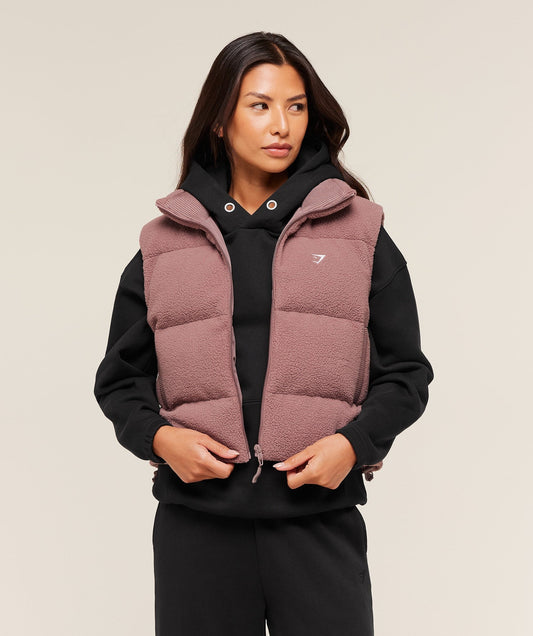 Gymshark Borg Puffer Vest - Chestnut Pink
