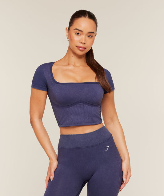 Gymshark x Bratz Crop Top - Indigo Purple/Wash
