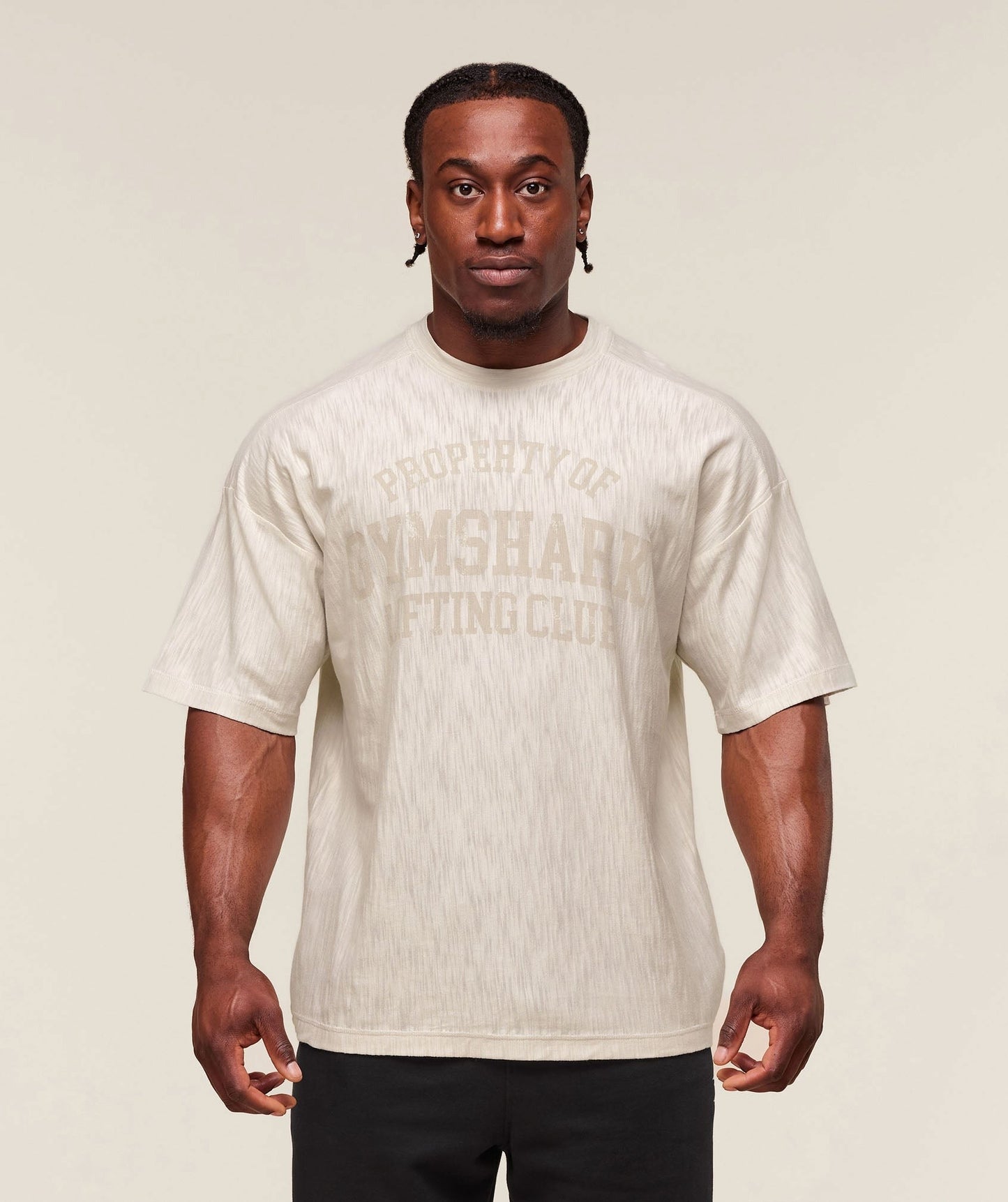Gymshark Lightweight Slub Textured T-Shirt - Oat White