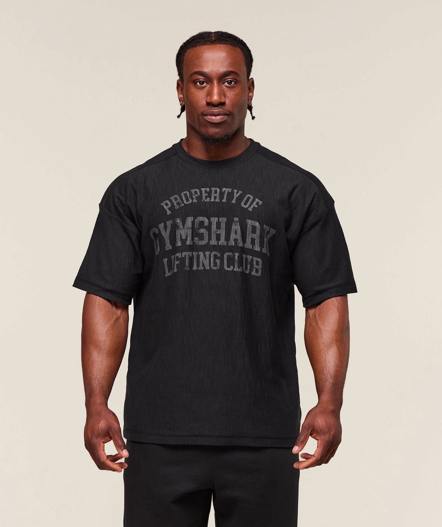 Gymshark Lightweight Slub Textured T-Shirt - Black