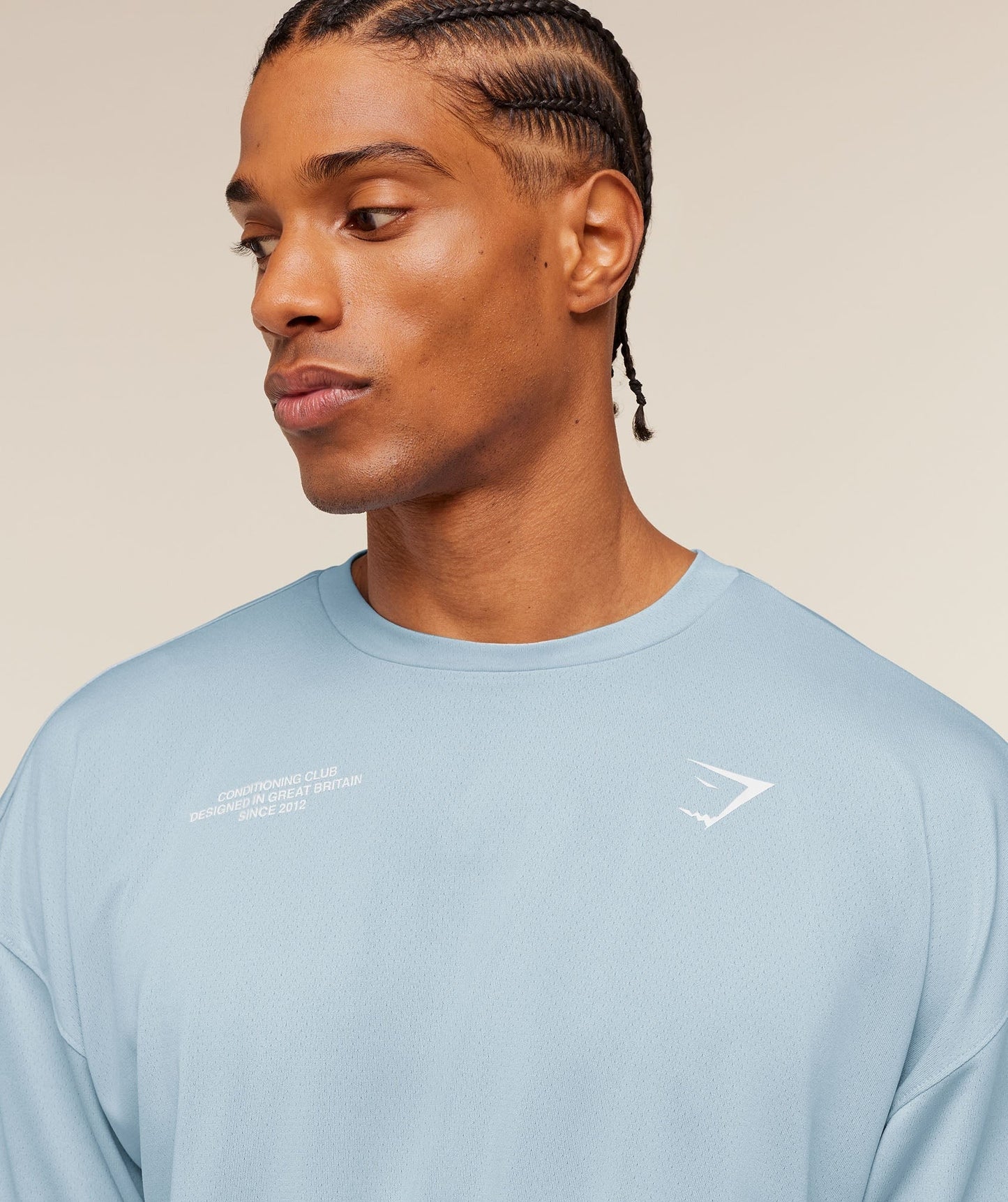 Gymshark Conditioning Club Oversized T-Shirt - Chilled Blue/White