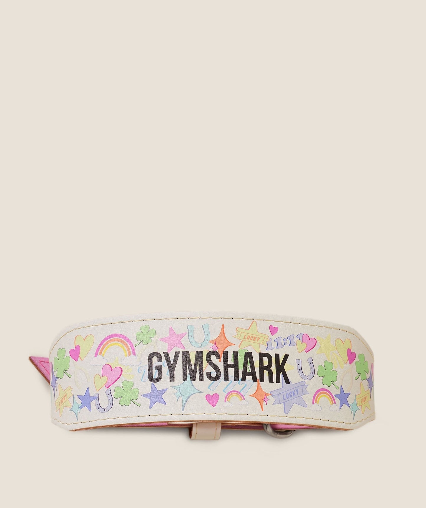 Gymshark Lucky Graphic Lifting Belt - Tinted White