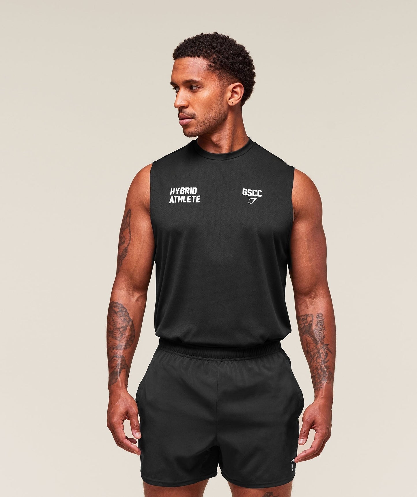 Gymshark Hybrid Athlete Cut Off Tank - Black