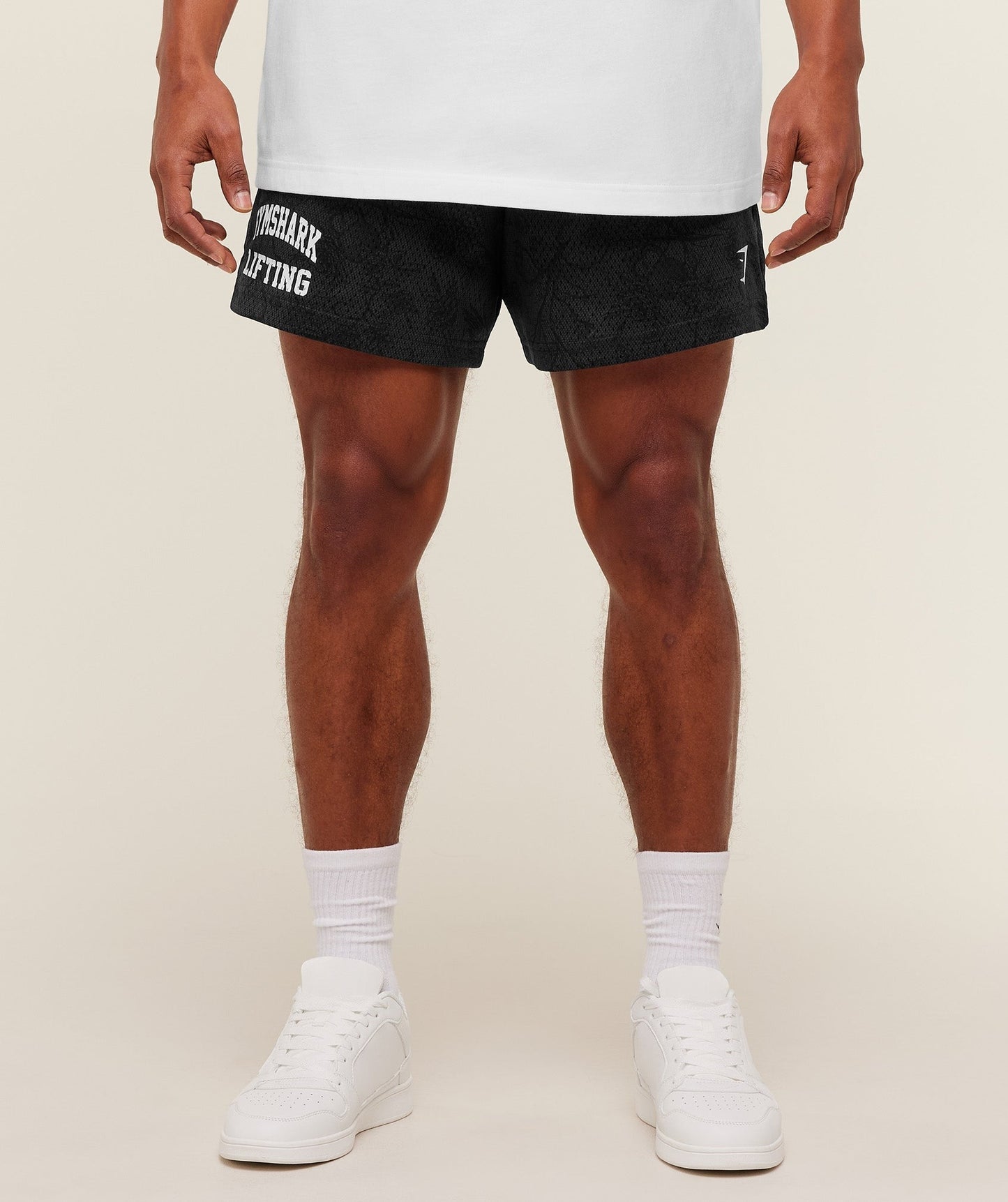 Gymshark Lifting Mesh 5" Shorts - Black/Grey