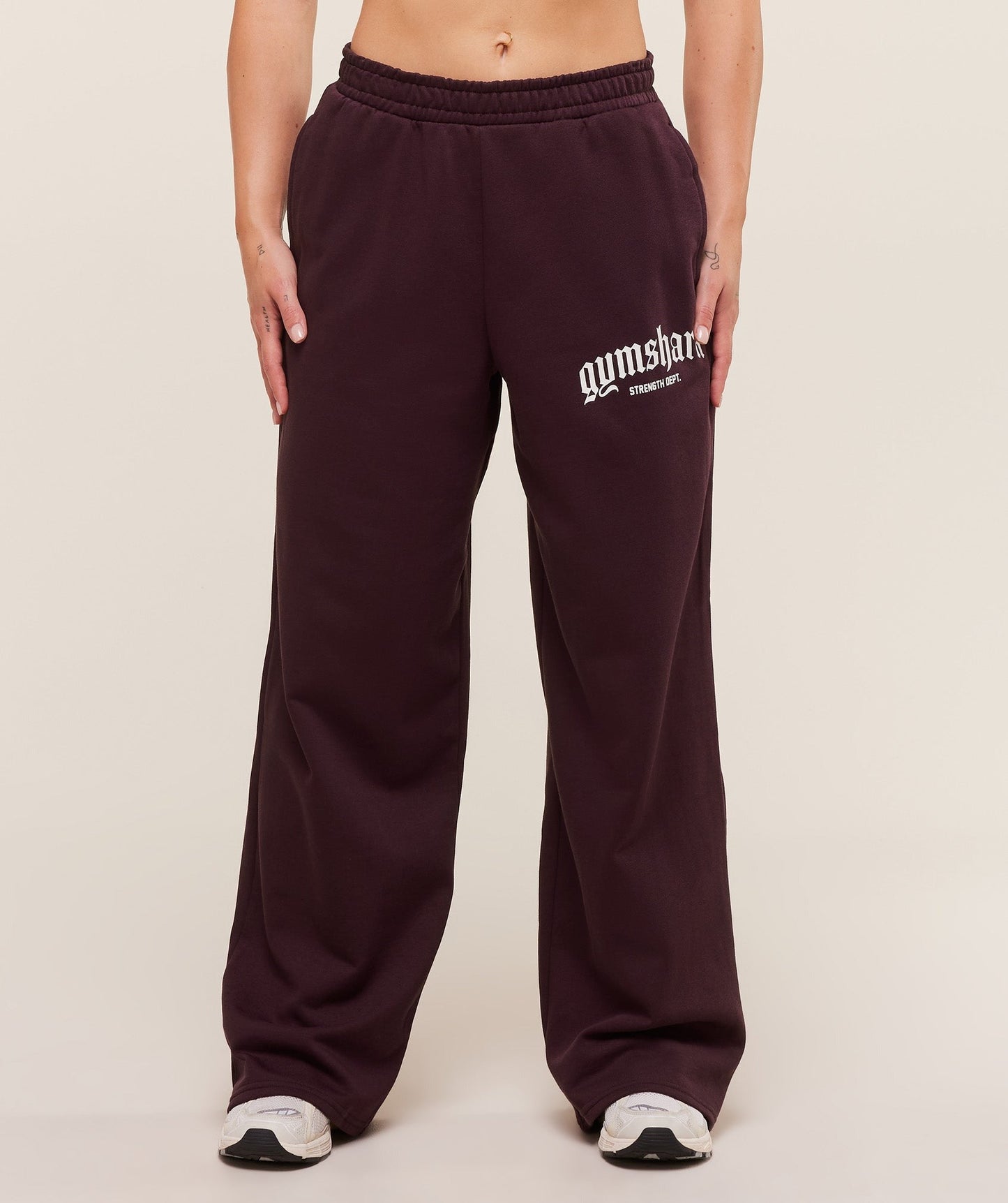 Gymshark Strength Department Wide Leg Joggers - Cherry Purple