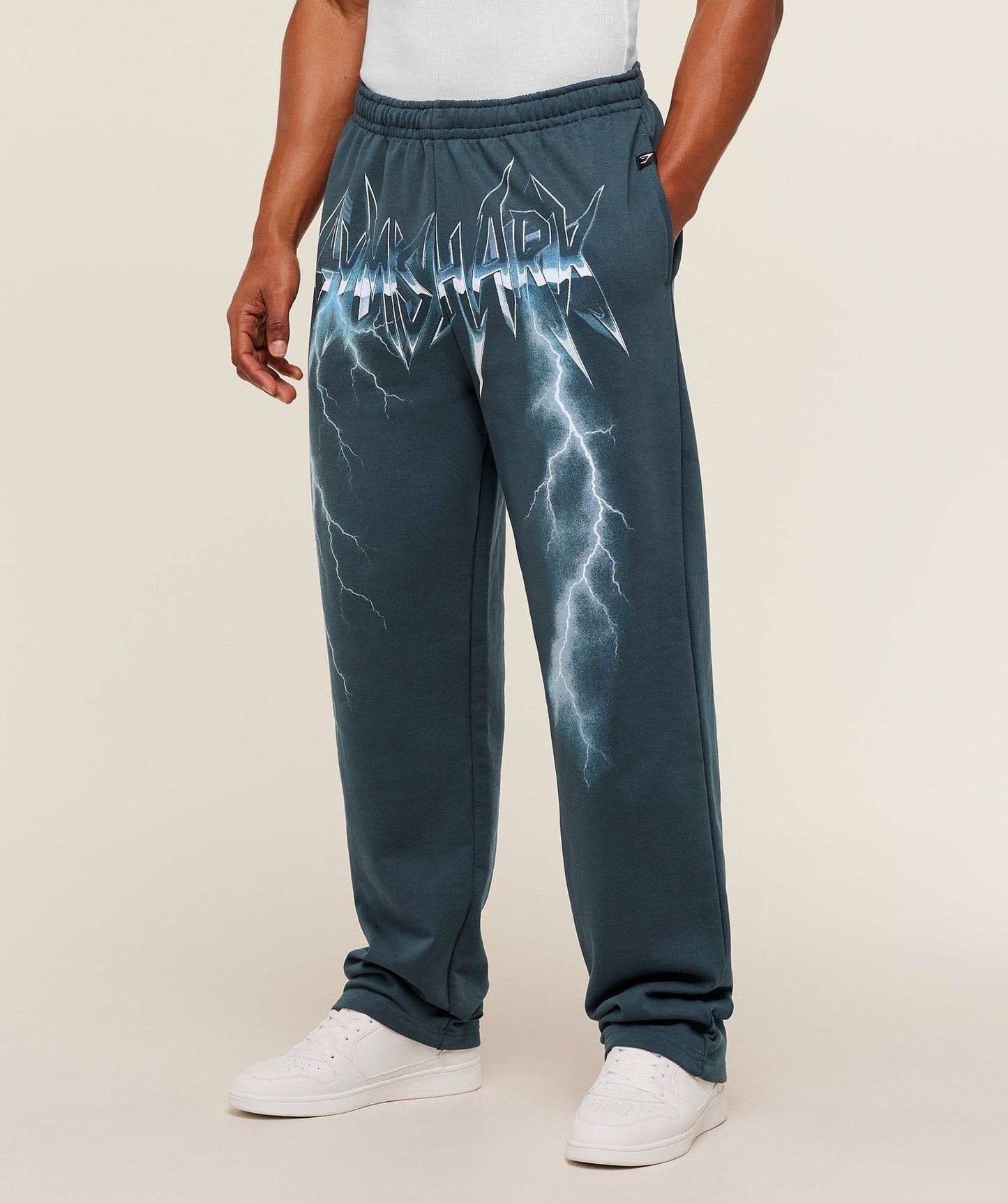 Gymshark Eagle Band Style Graphic Straight Leg Pants - GS Stealth Blue