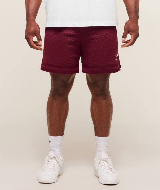 Gymshark Campus Mesh Shorts - Rich Maroon
