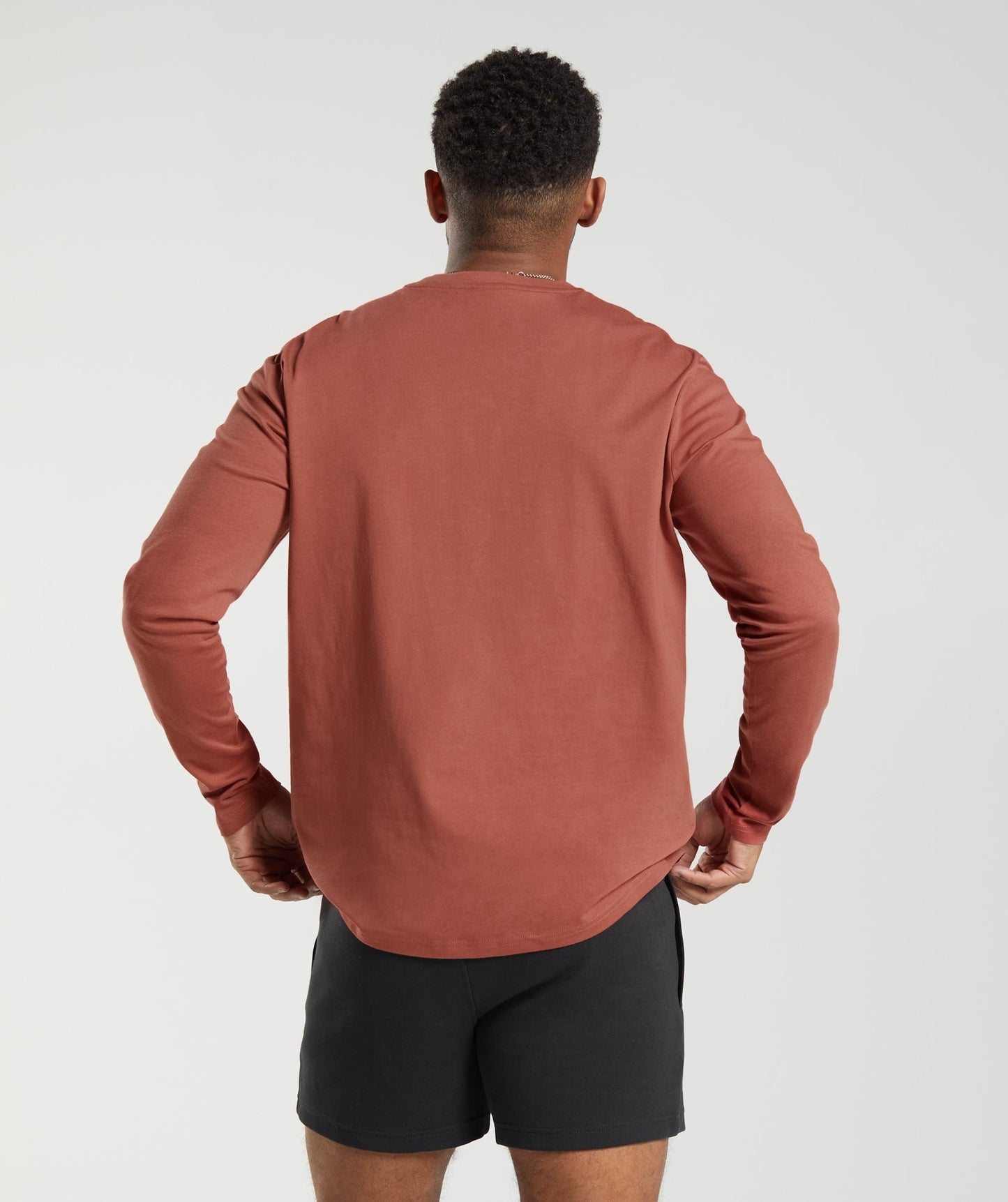 Gymshark Crest Long Sleeve T-Shirt - Persimmon Red