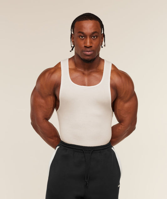 Gymshark x CBUM Ribbed Tank - Soft White