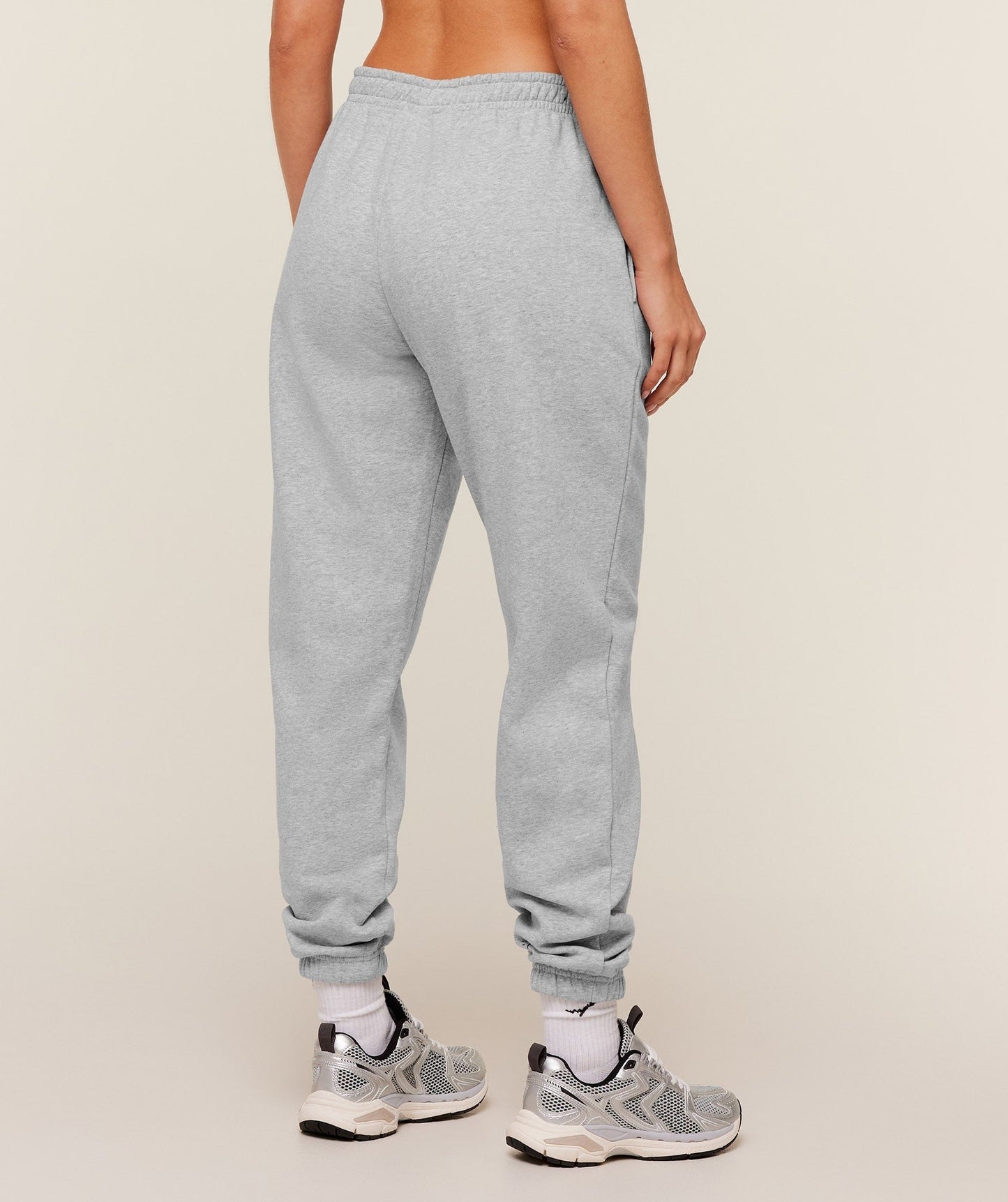 Gymshark Worn Crest Graphic Joggers - Light Grey Core Marl