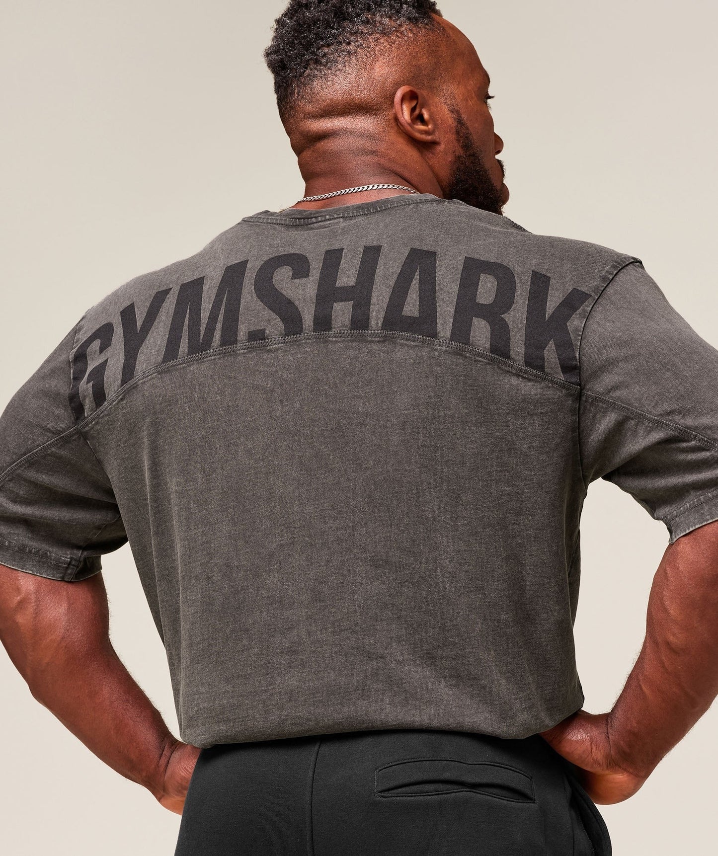 Gymshark Power Washed T-Shirt - Grey/Acid Wash Small Ball