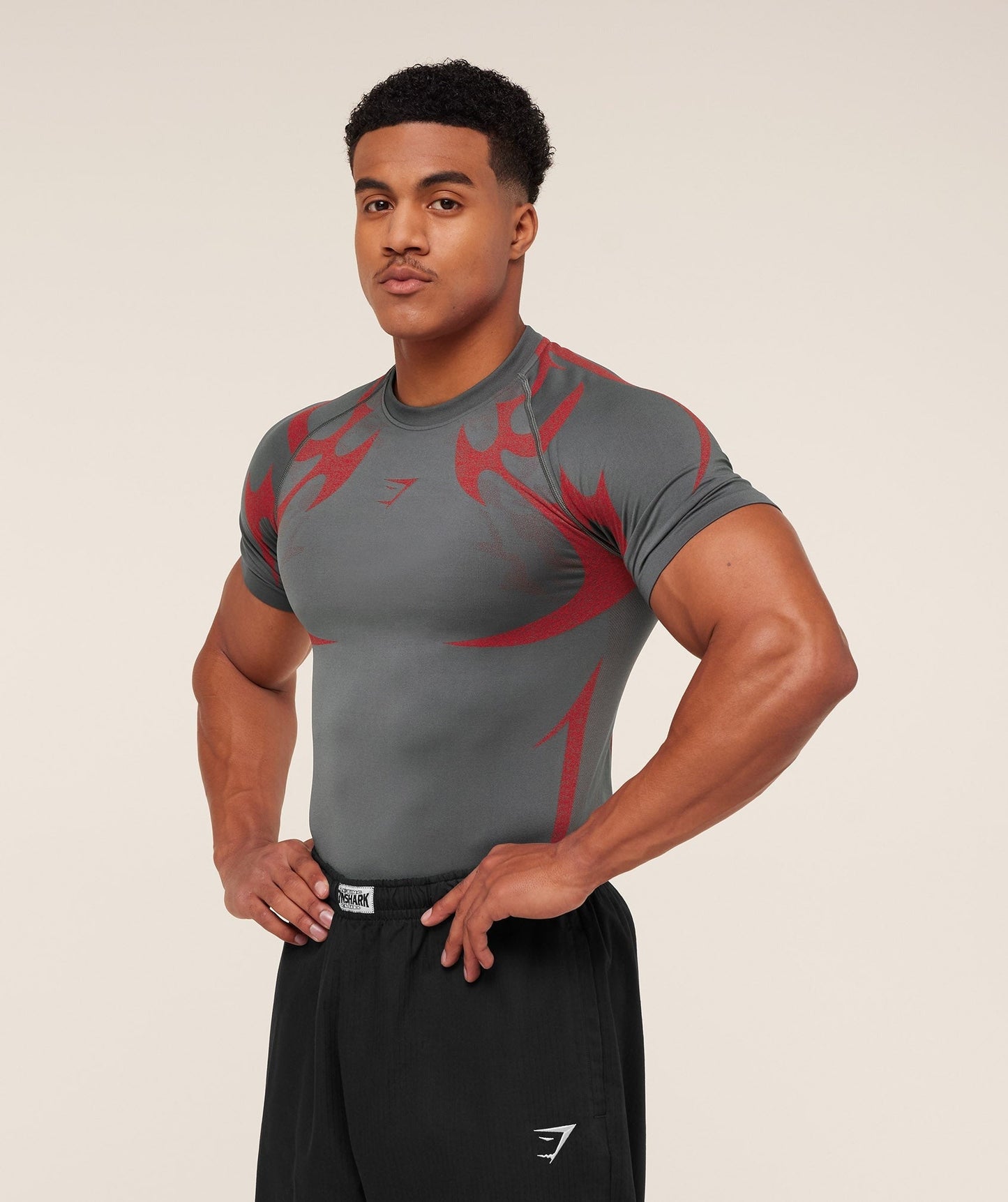 Gymshark Storm Seamless T-Shirt - GS Dark Grey/GS Zesty Red