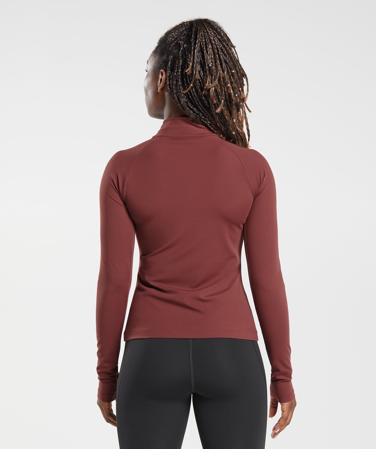 Gymshark Running 1/4 Zip - Washed Burgundy