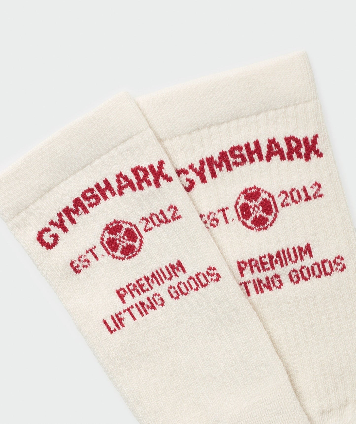 Gymshark Weight Plate Crew Socks Single - Oat White