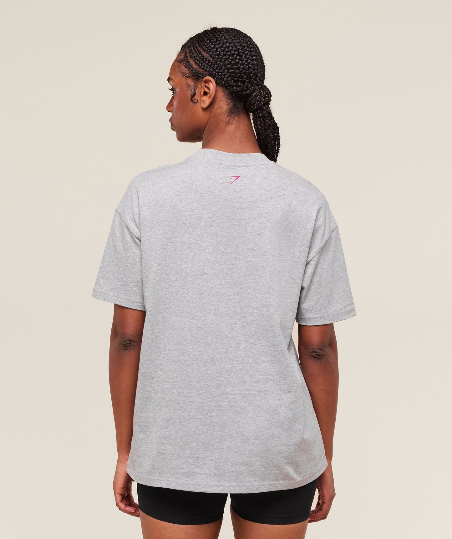 Gymshark Collegiate Graphic T-Shirt - Light Grey Core Marl