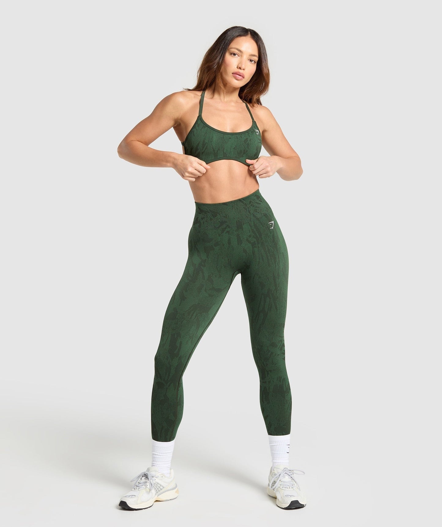 Gymshark Adapt Camo Cross Back Sports Bra - Trail Green/Classic Green