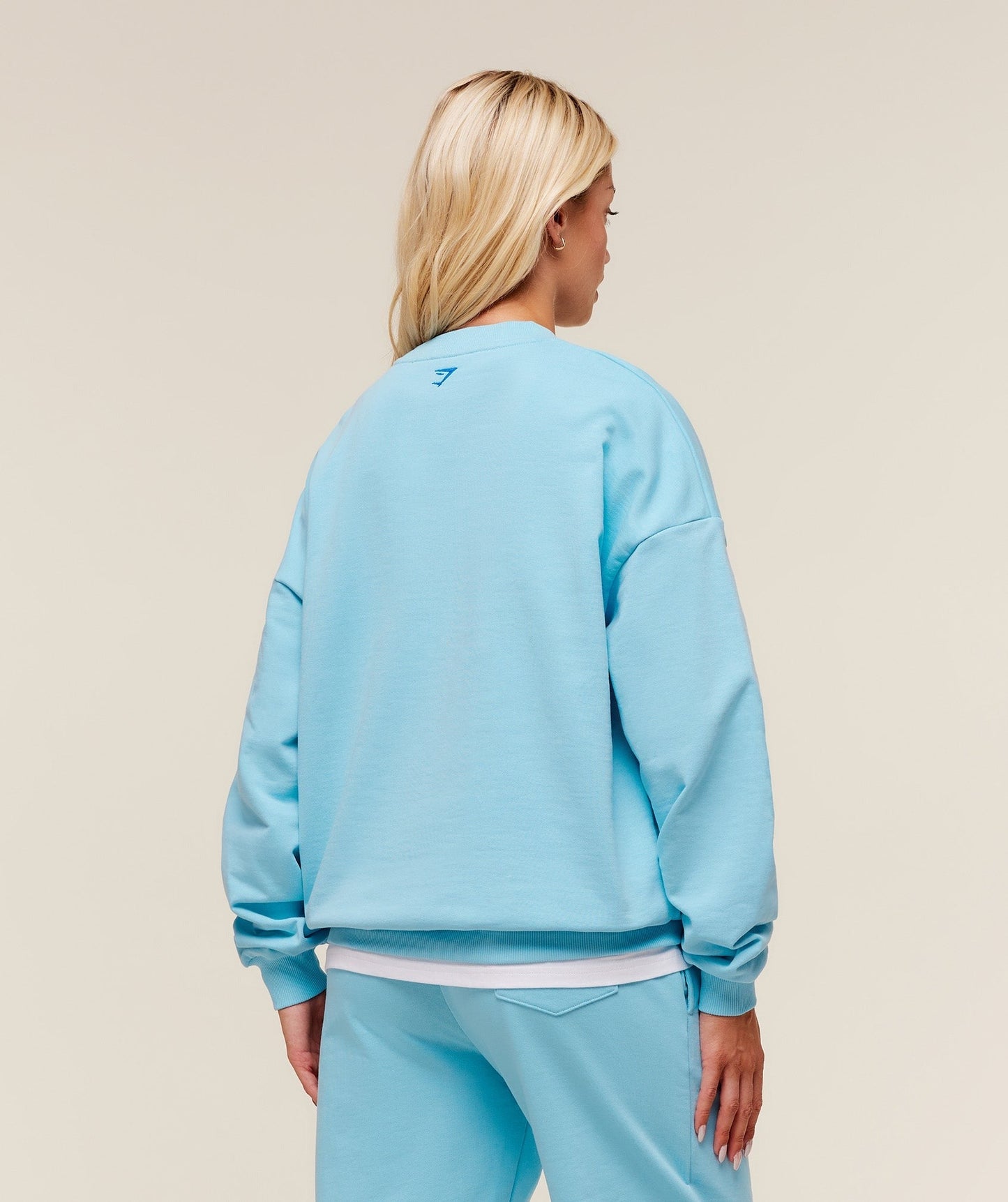 Gymshark Collegiate Graphic Crew Neck Pullover - Athletic Light Blue