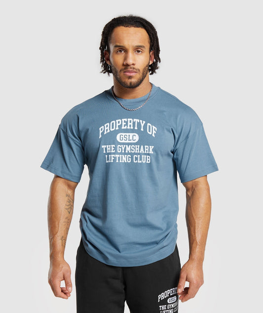 Gymshark Property Of T-Shirt - Faded Blue