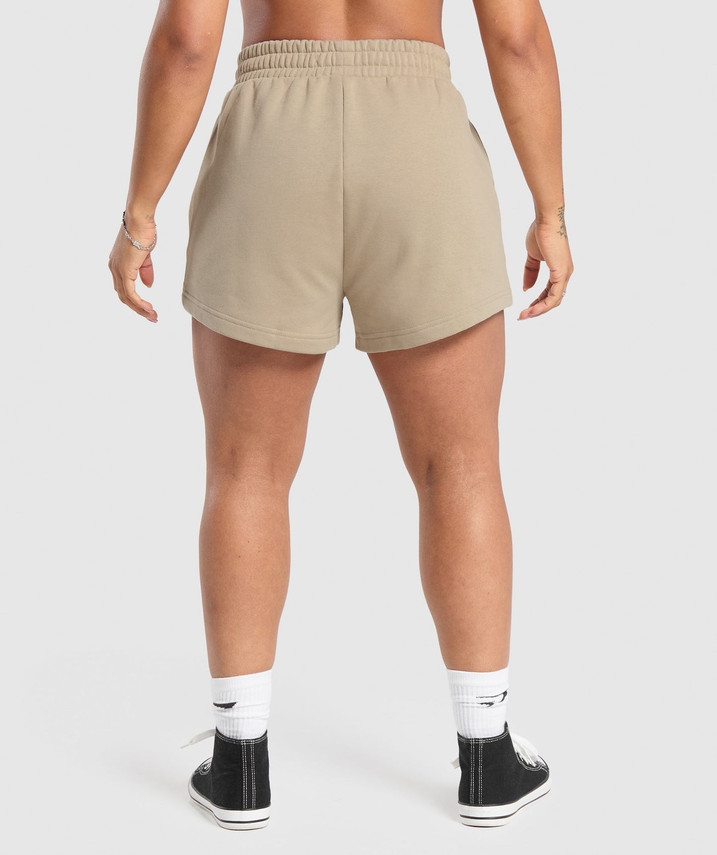 Gymshark Strong Girl Lifting Club Graphic Shorts - Sand Brown