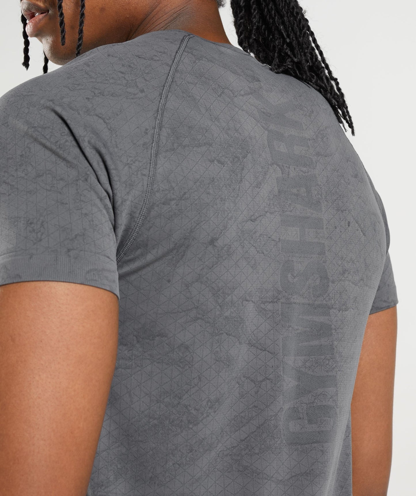 Gymshark Geo Seamless T-Shirt - Charcoal Grey/Black