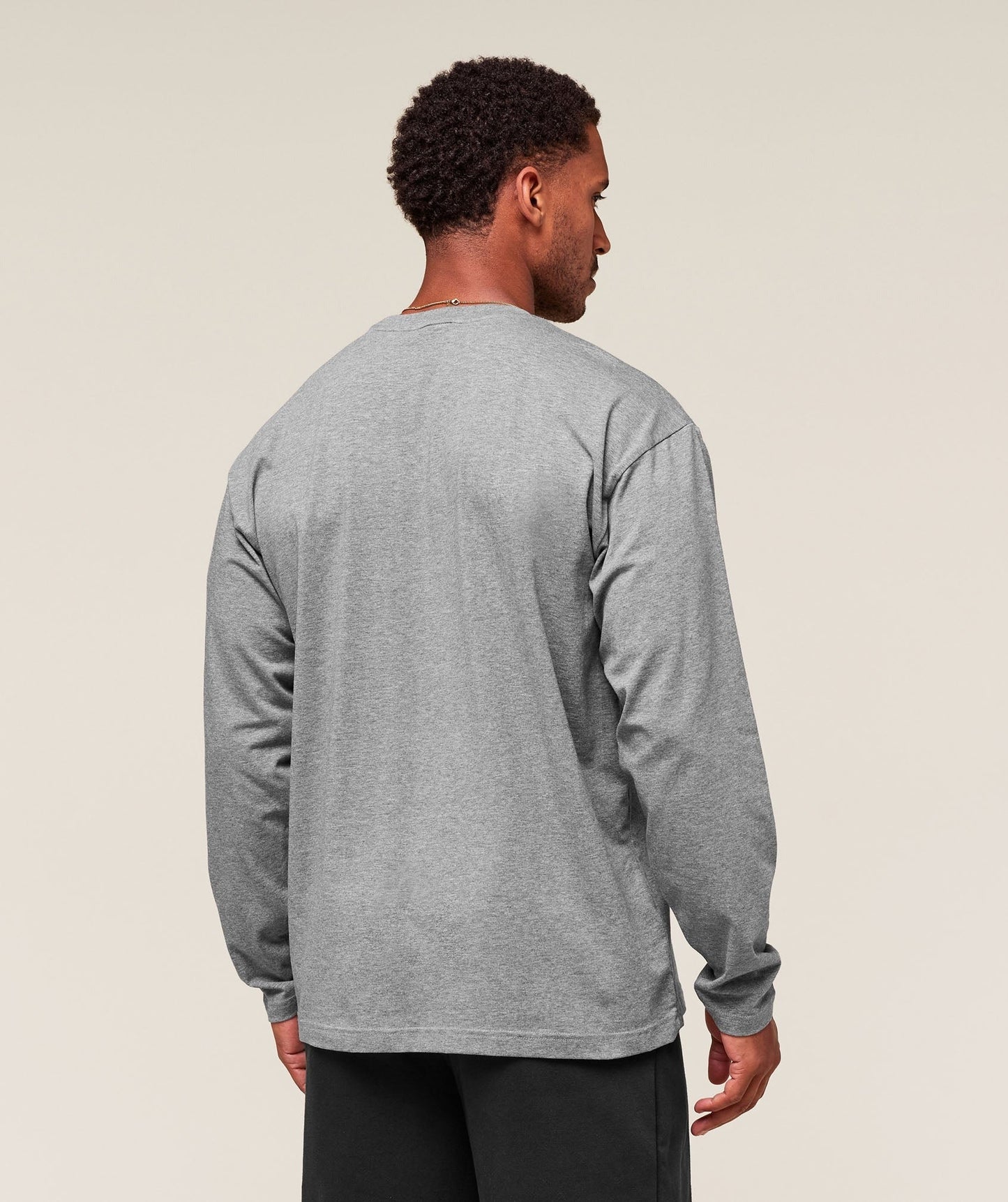 Gymshark Essential Oversized Long Sleeve T-Shirt - Charcoal Core Marl